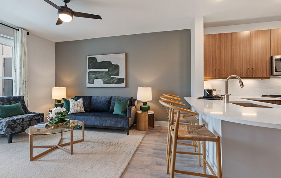 Cumberland Apartments for Rent - Auden Apartments Atlanta - Living Room