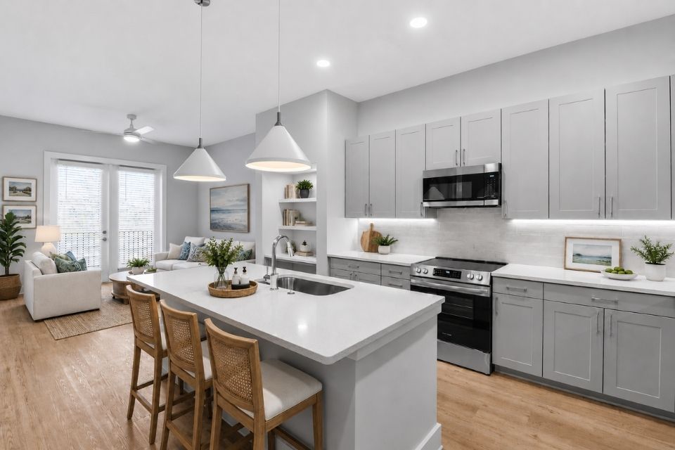 Gourmet Kitchen with Quartz Countertops | Brooking Square Rentals near Mount Pleasant, SC