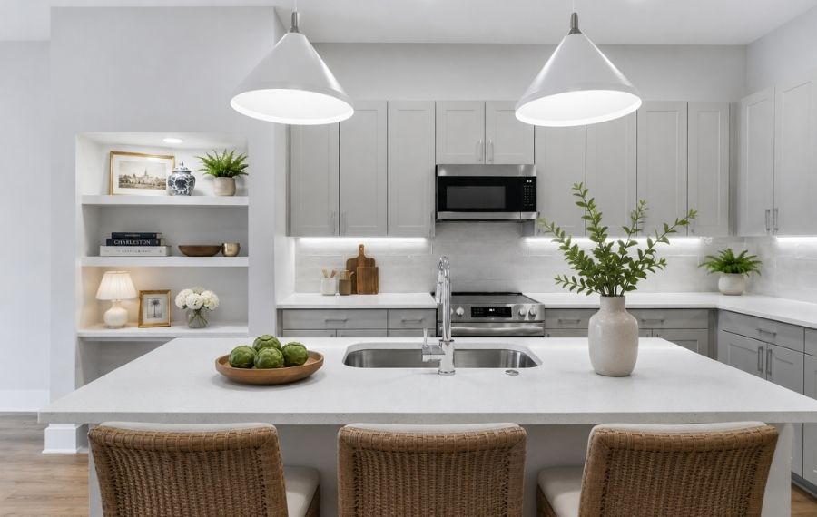 Gourmet Kitchen with Quartz Countertops | Brooking Square Rentals near Mount Pleasant, SC
