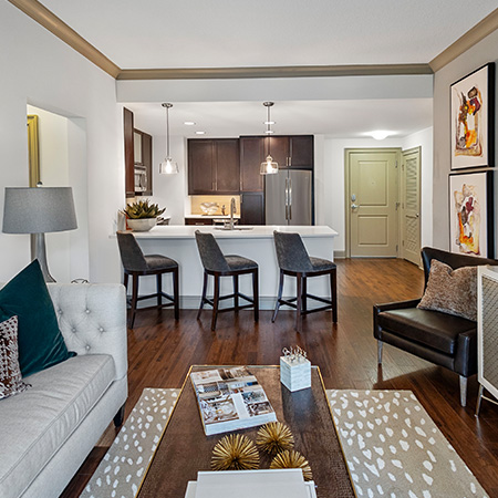 1 bedroom apts in Charlotte - The Encore SouthPark - Living Room