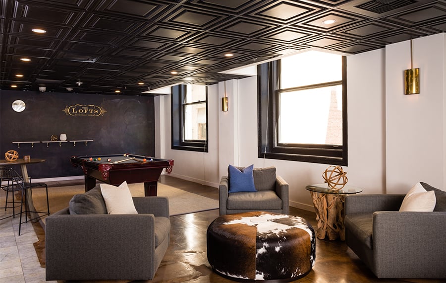 Pershing Square apartments for rent in LA - Lofts At Security Building clubroom