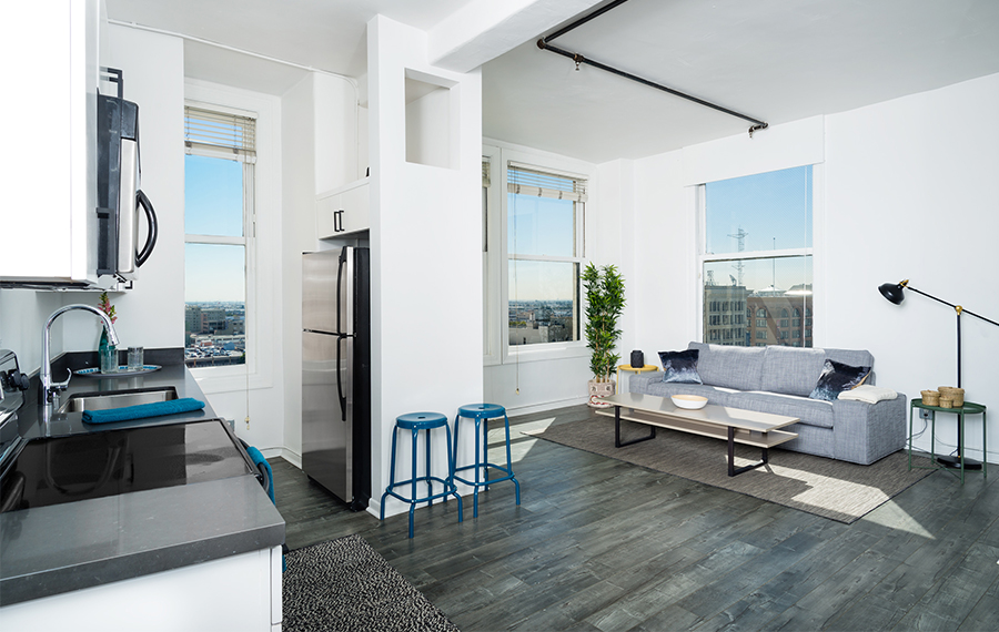 Pershing Square apartments for rent in LA - Lofts At Security Building living area