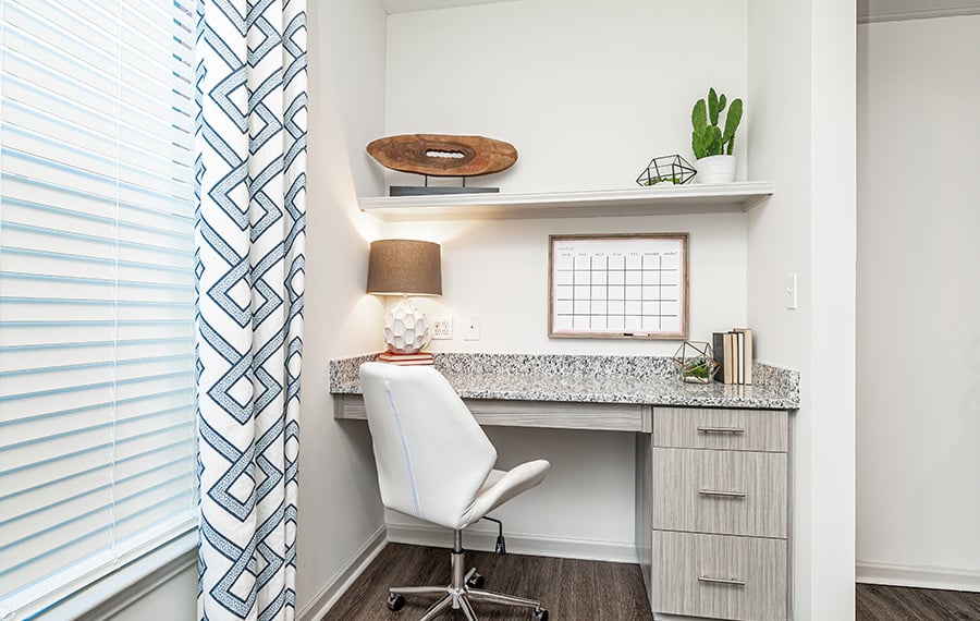 Apartments in Short Pump - The Madison Built-in shelves and desks