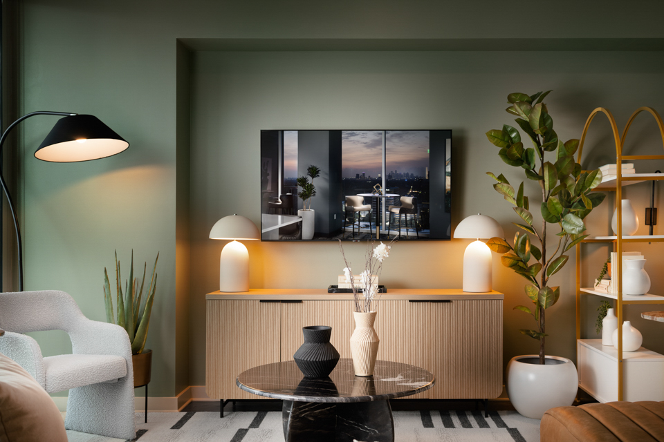 SkyHouse River Oaks Apartments near me Texas - living room