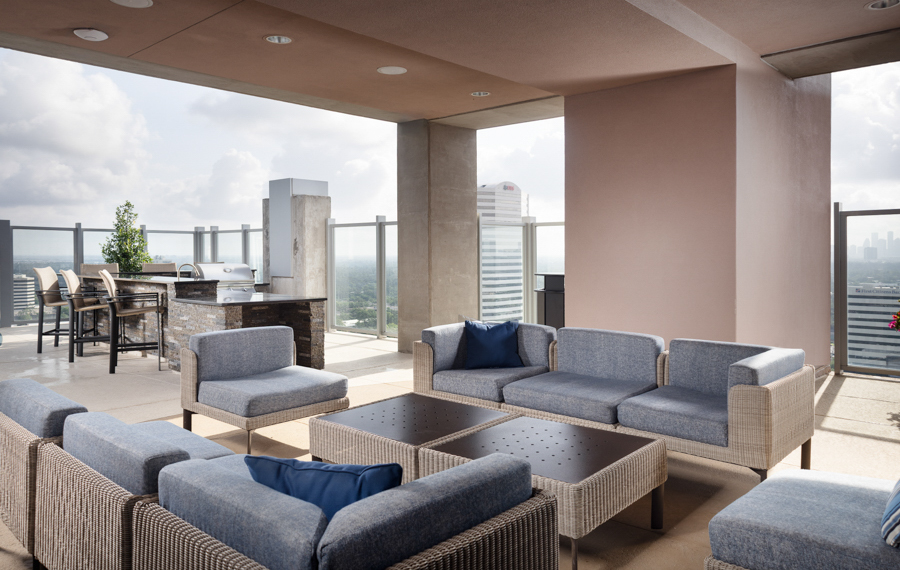High rise apartments in houston - SkyHouse River Oaks tanning shelf
