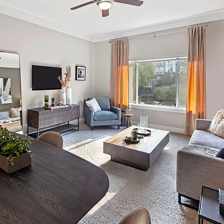 2 bedroom apartments in Charlotte, NC - Silos South End - Living Room