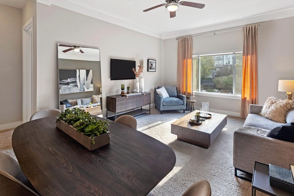 2 bedroom apartments in Charlotte, NC - Silos South End - Living Room