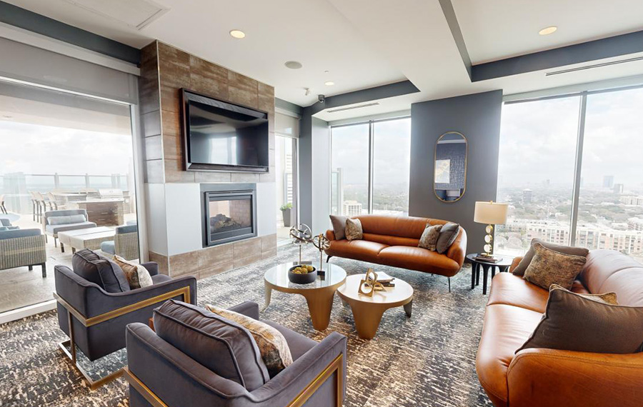 River oaks apartments near me SkyHouse TX - resident lounge