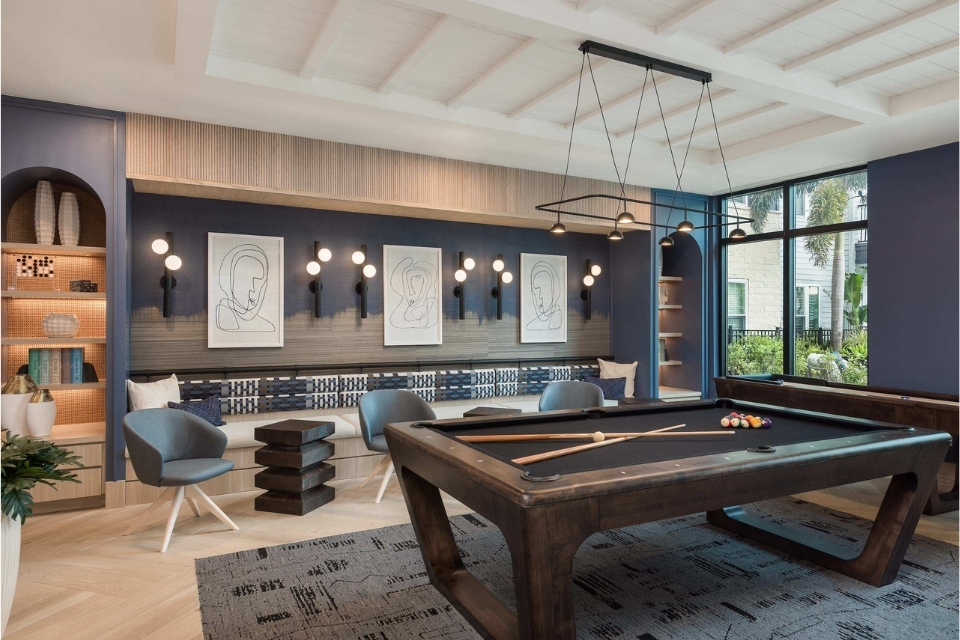 Brand new apartments in South Tampa, FL - The Residence Peninsula - Game Lounge