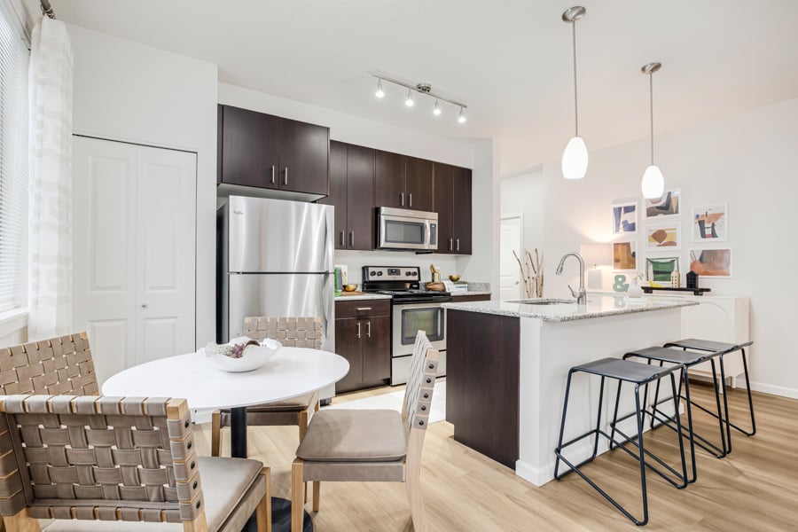 Beaverton OR Apartments For Rent near Elmonica MAX Station - Victory Flats kitchen