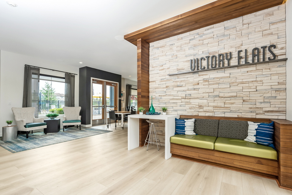 Beaverton OR Apartments For Rent near Elmonica MAX Station - Victory Flats clubhouse