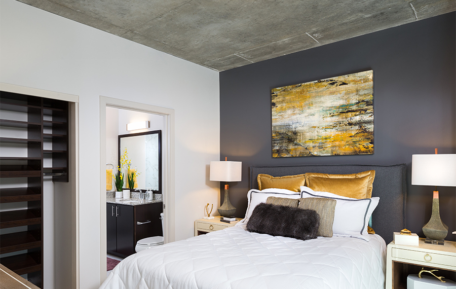 Apartments near galleria houston - SkyHouse River Oaks concrete ceilings