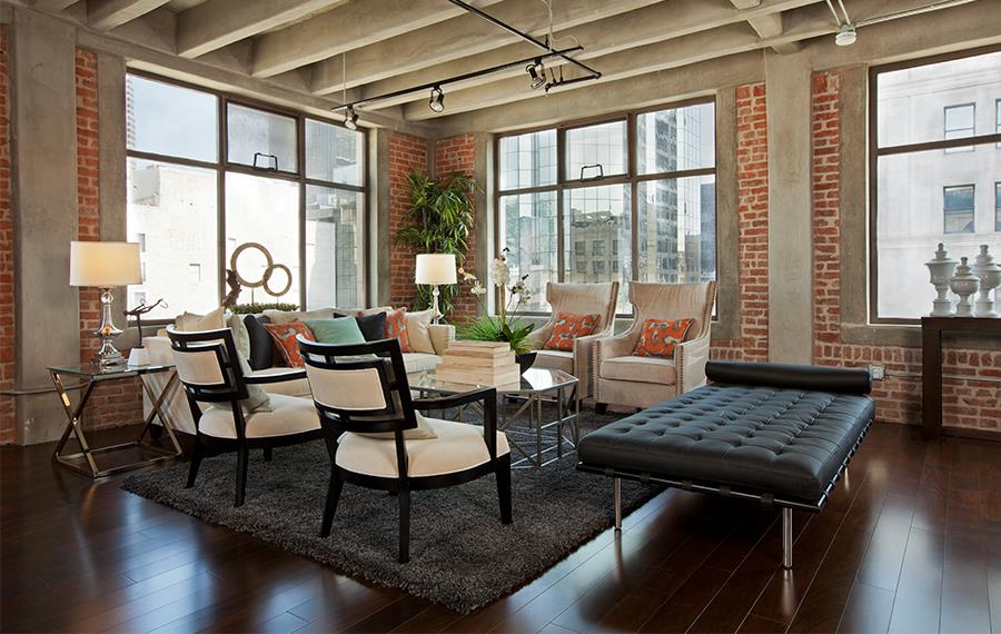 Illustration of Penthouse Apartments With Lofted Ceilings