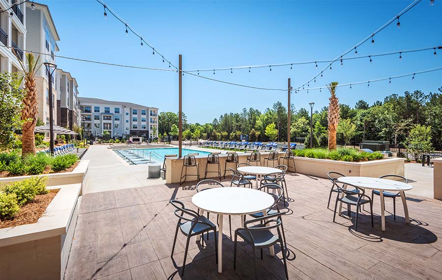 Briley - apartments near downtown Matthews, NC - outdoor lounge