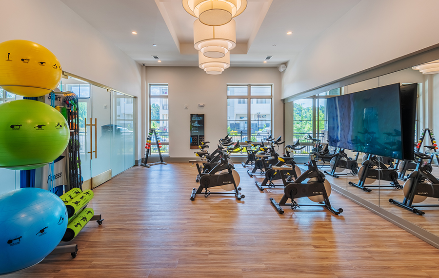 Briley - apartments in Matthews, NC - yoga and spin studio
