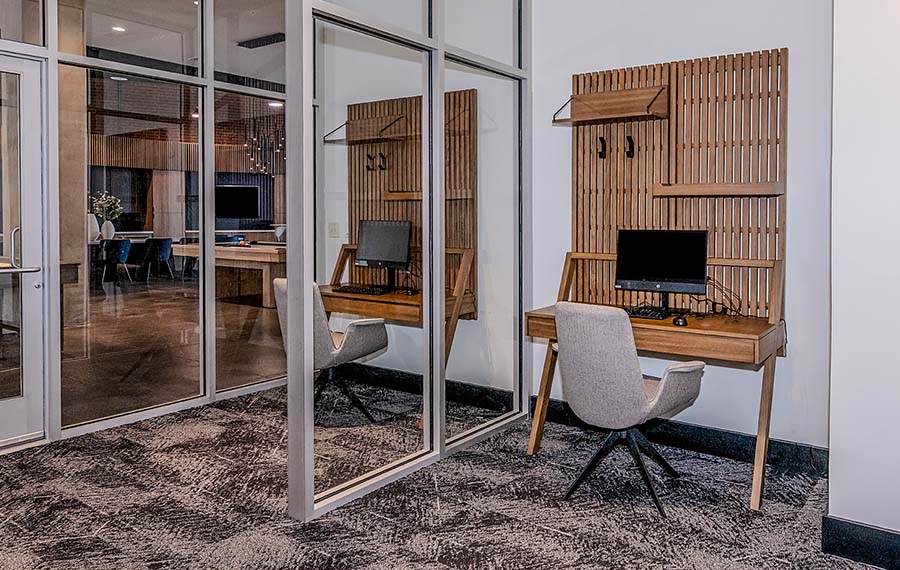 Brick Row Apartments - Apartments in Downtown Plano - private workstations