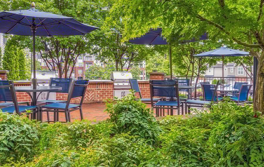 Ayrsley townhomes near Whitewater Center - Gramercy Square at Ayrsley - Grilling Area