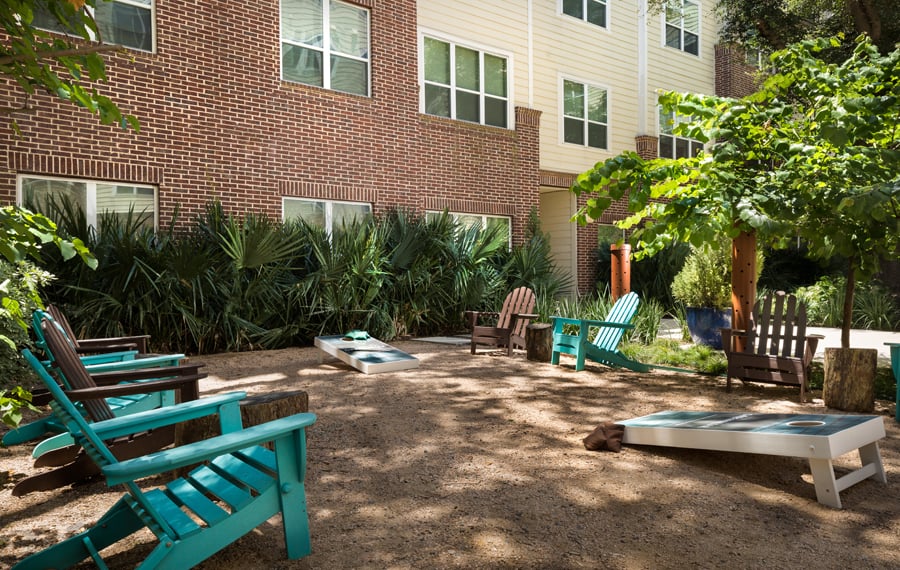West university luxury apartments - District at Greenbriar Sand Courtyard