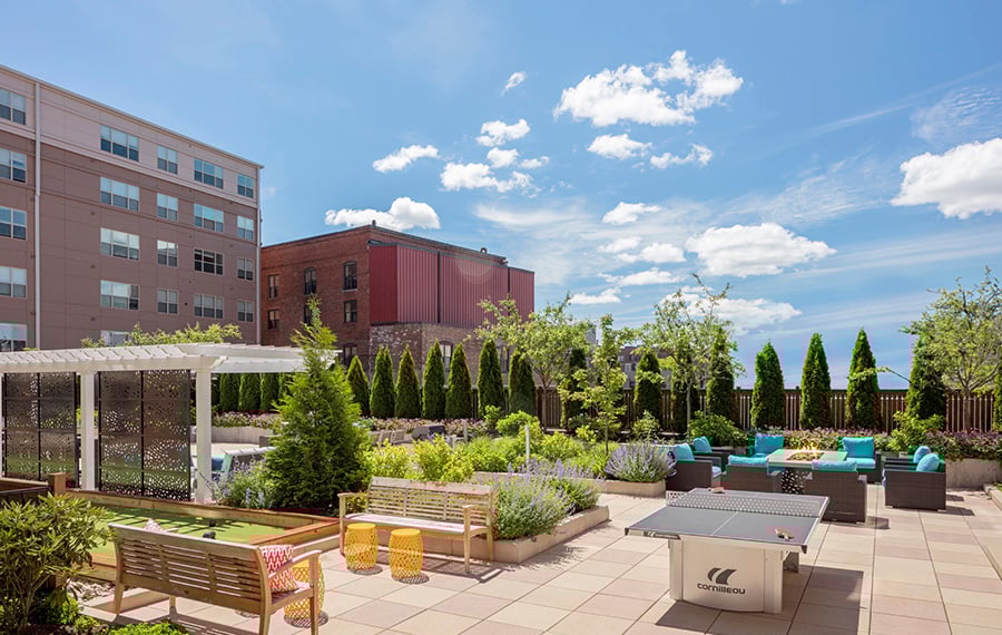 Malden Square Apartments | Malden Center Apartments | courtyard
