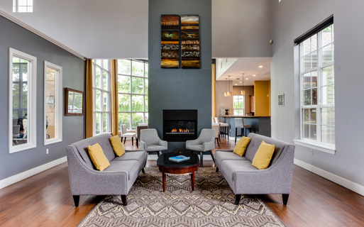 Quatama Crossing apartments near Liberty High School in Amberglen - newly renovated clubhouse