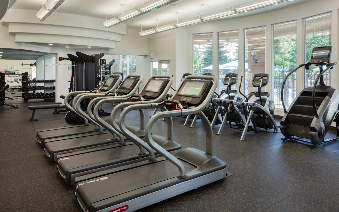 apartments in lone tree co - Meadows At Meridian Fully Equipped fitness center with yoga room