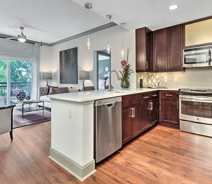 Charlotte NC luxury apartments - The Encore SouthPark living room