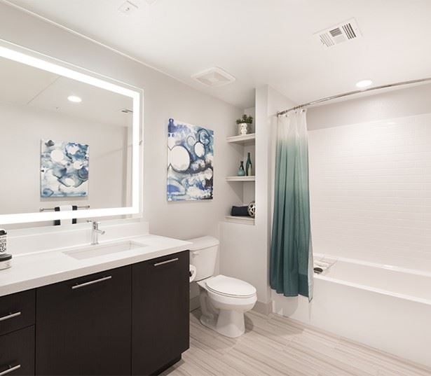 Joule La Floresta - Brea, CA - modern bathrooms with double vanities