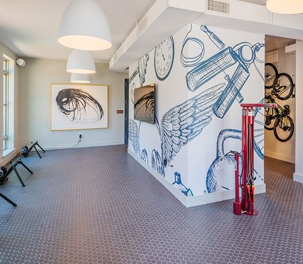 Briley apartments - downtown Matthews, NC - bike storage and repair