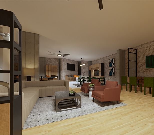 2125 Yale Modern Resident Lounge - The Heights Houston Apartments