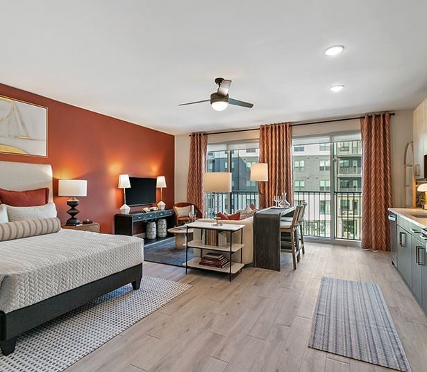 Cumberland Apartments in Atlanta - Auden Apartments - Living Room