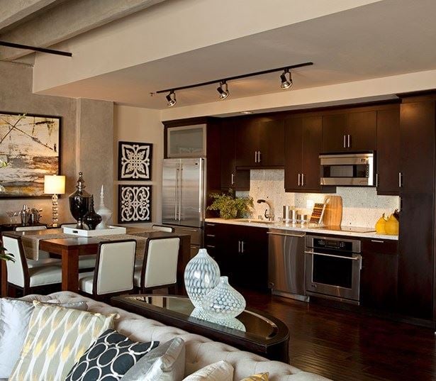 Metro Center Station apartments - Brockman Upscale Kitchen features with custom back splashes
