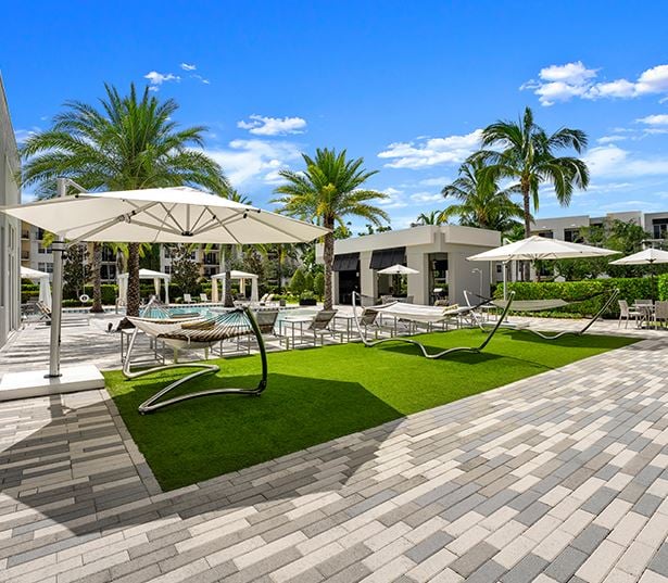 The District Boynton - Apartments near West Palm Beach - sundeck with hammocks