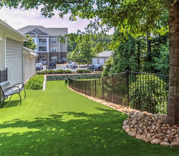 Chancery Village apartments in RTP near Credit Suisse - Pet friendly community with benches