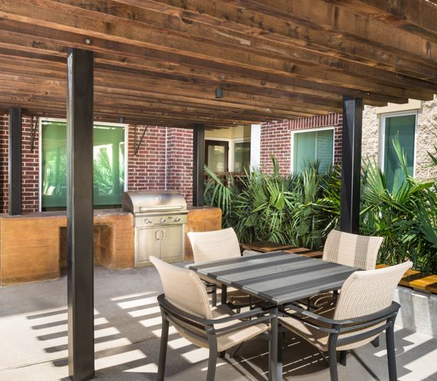 Houston apartments in Hermann Park - District At Greenbriar Outdoor grill and dining area