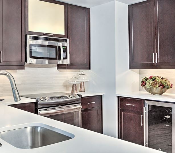 Apartments on South Blvd Charlotte NC - The Encore SouthPark - Walnut cabinets