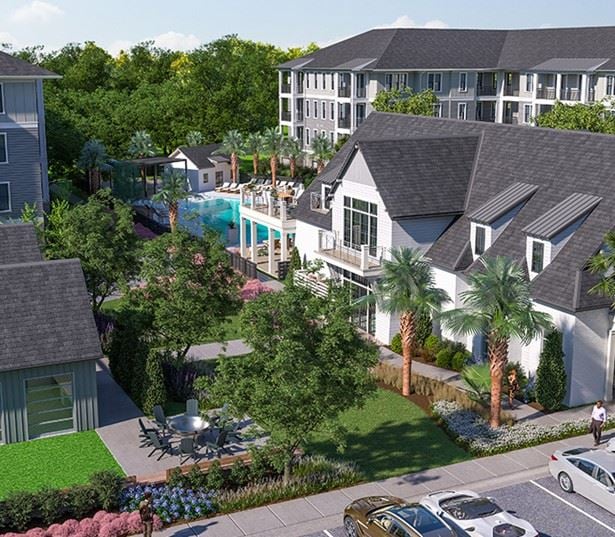 The Henslow Daniel Island - outdoor entertaining area - Charleston Townhomes