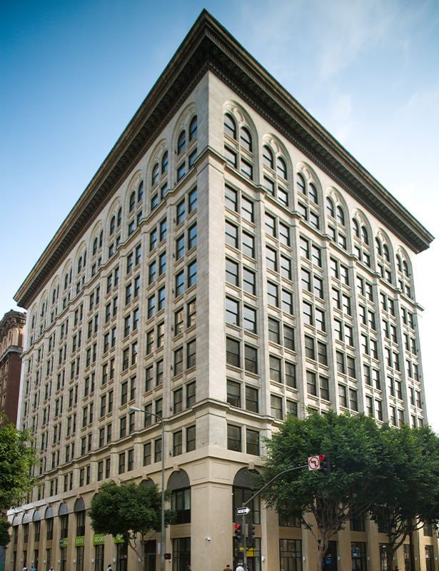 Grand Central Market apartments for rent in LA - Lofts At Security Building Historic Exterior View