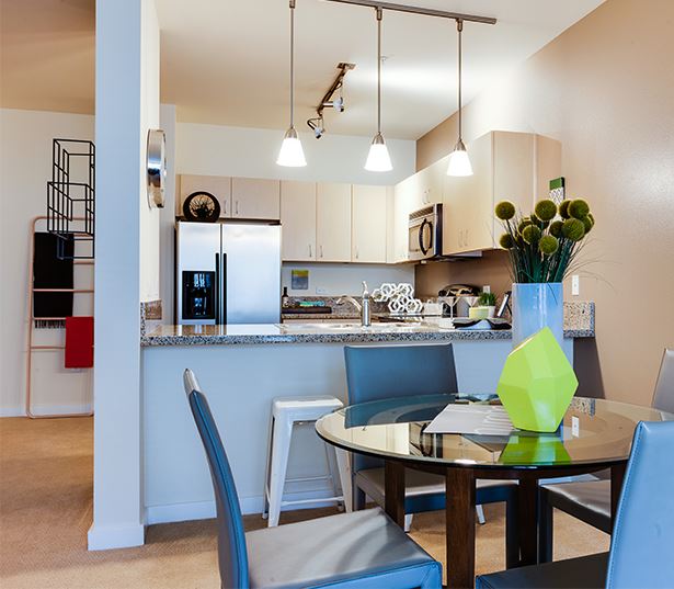 Portland Apartments for rent by John's Landing - The Matisse Spacious living/dining room interiors