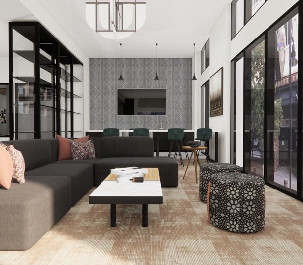 The Battery on Blake Street hardwood flooring - denver apartments lodo
