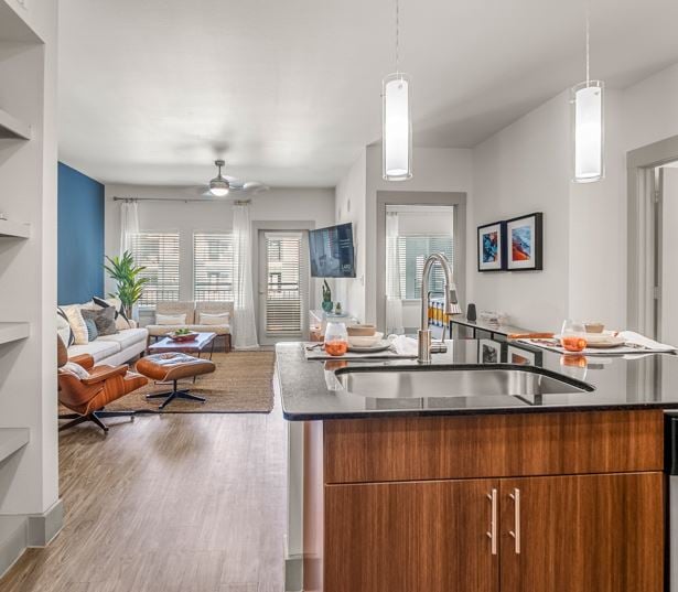 Lower Greenville Apartments Dallas, TX - Larq Henderson kitchen islands