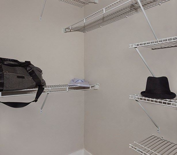 Downtown Raleigh Apartments in North Hills - Marshall Park Large closets with built in shelving