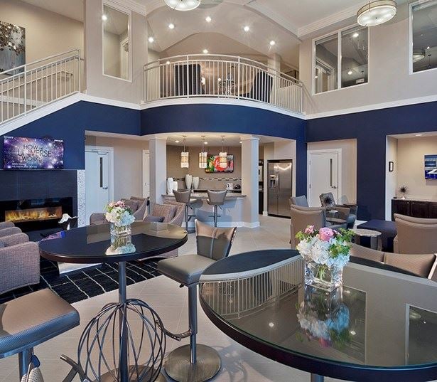 Marshall Park apartments in raleigh nc - Clubhouse with entertaining kitchen and Wi-Fi lounge