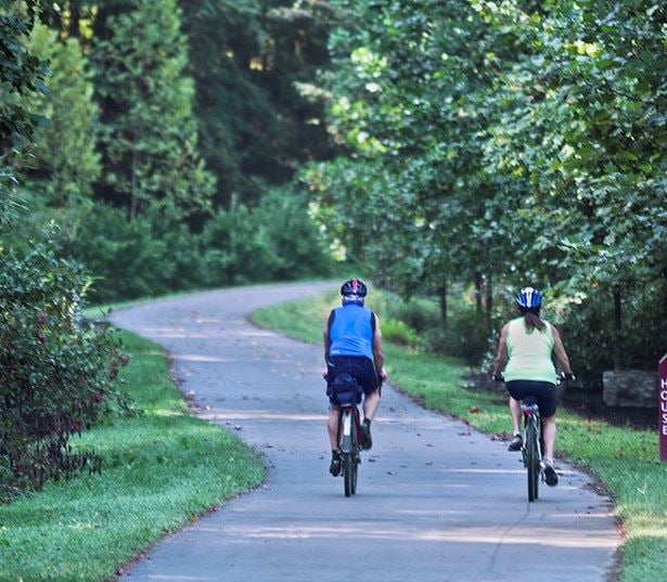 townhomes raleigh nc - Marshall Park Paved greenway trails for biking walking and running