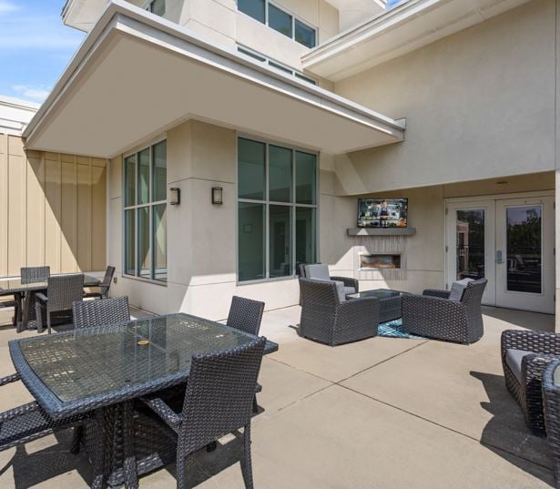 Marshall Park apartments for rent in Raleigh, NC - Sky Lounge with outdoor seating