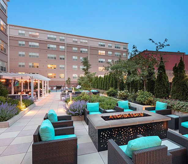 Apartments near Malden Center | Malden Square Apartments | courtyard