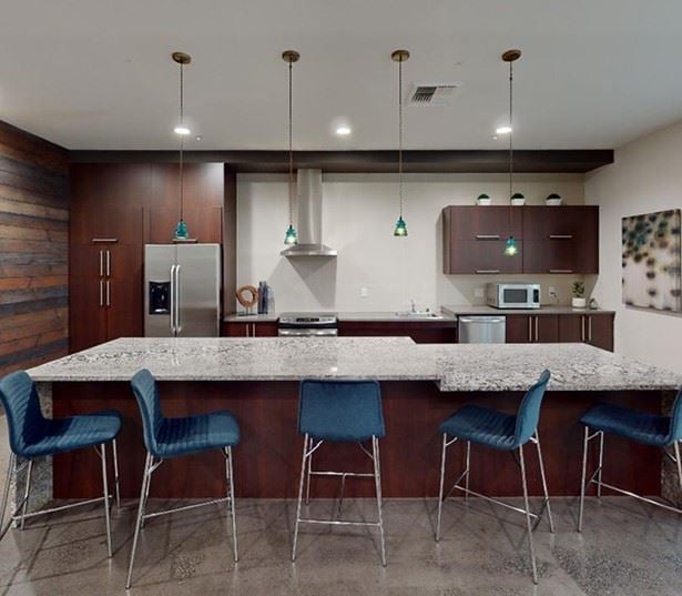 Bellevue Square apartments for rent - Metro 112 Clubhouse entertainment suite with demo kitchen