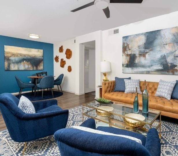 Montelena Apartments - Apartments near DFW Airport - Model Living Room