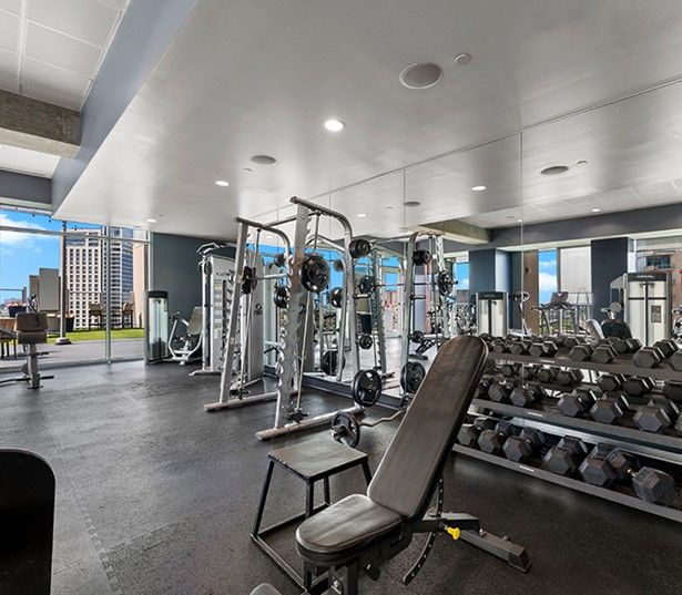 SkyHouse Dallas - rooftop fitness center - Downtown Dallas Apartments