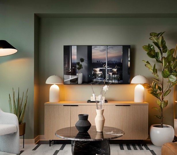 Houston high rise apartments - SkyHouse River Oaks - living room