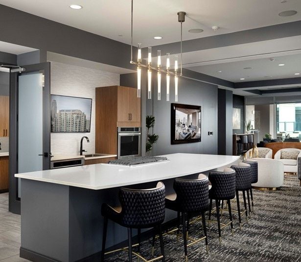 High Rise Galleria Apartments Houston - SkyHouse River Oaks Entertainment Kitchen